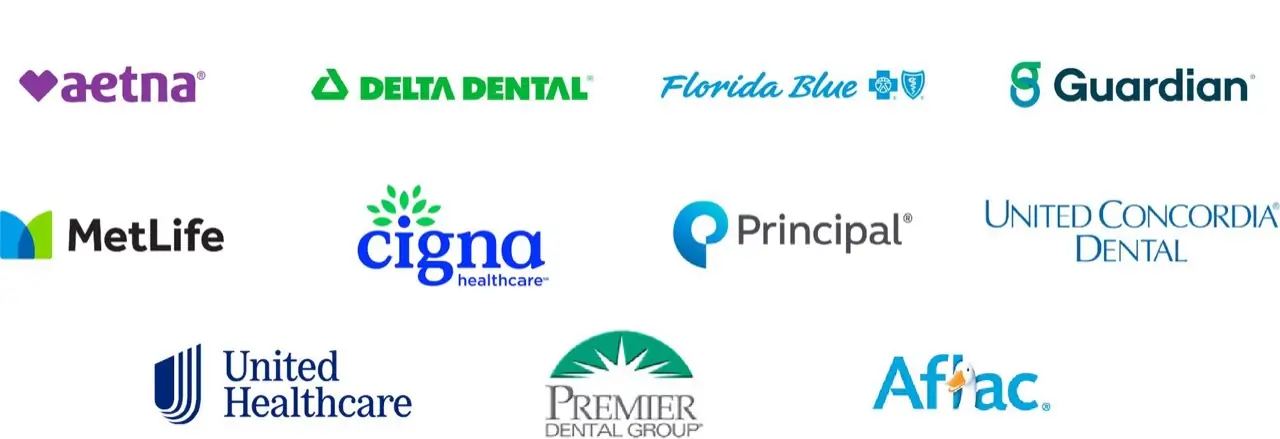 Dental insurance providers including MetLife, Cigna, and Guardian